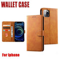 Faux Leather Flip Wallet Case, Tan Brown - iPhone 12 Pro Max (6.7-Inch) - view 2