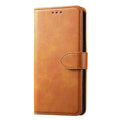 Faux Leather Flip Wallet Case, Tan Brown - iPhone XS Max