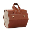 Faux Leather Folding Sunglasses Organiser Case - Brown, 6 Slots