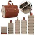 Faux Leather Folding Sunglasses Organiser Case - Brown, 6 Slots - view 4