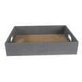Faux Leather Hotel Shoe Basket Storage Tray - Grey and Brown, 40 x 30 x 8cm
