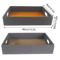 Faux Leather Hotel Shoe Basket Storage Tray - Grey and Orange, 40 x 30 x 8cm - view 4