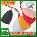 Faux Leather Key Pouch with Pull Strap - Red - view 2