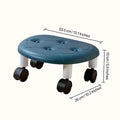 Faux Leather Look Low Stool with Wheels - White - view 4