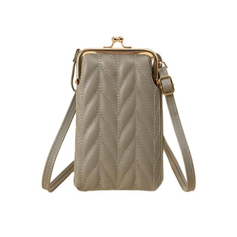 Faux Leather Phone Bag, 10.5 x 4 x 18.2 cm - Green