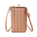 Faux Leather Phone Bag, 10.5 x 4 x 18.2 cm - Pink