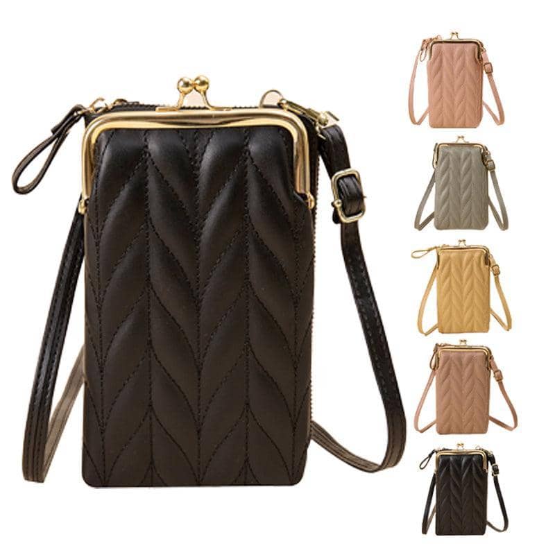 Faux Leather Phone Bag, 10.5 x 4 x 18.2 cm - Pink - view 3