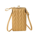 Faux Leather Phone Bag, 10.5 x 4 x 18.2 cm - Yellow