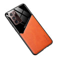 Faux Leather Phone Case, Orange - Samsung Galaxy S21 Plus