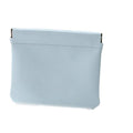 Faux Leather Pocket Cosmetic Bag - Light Blue