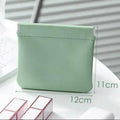 Faux Leather Pocket Cosmetic Bag - Light Blue - view 5