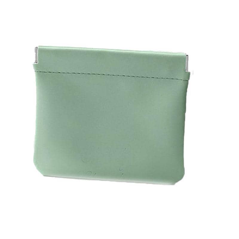 Faux Leather Pocket Cosmetic Bag - Light Green
