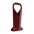 Faux Leather Single Wine Bottle Bag with Handle - Wine Red