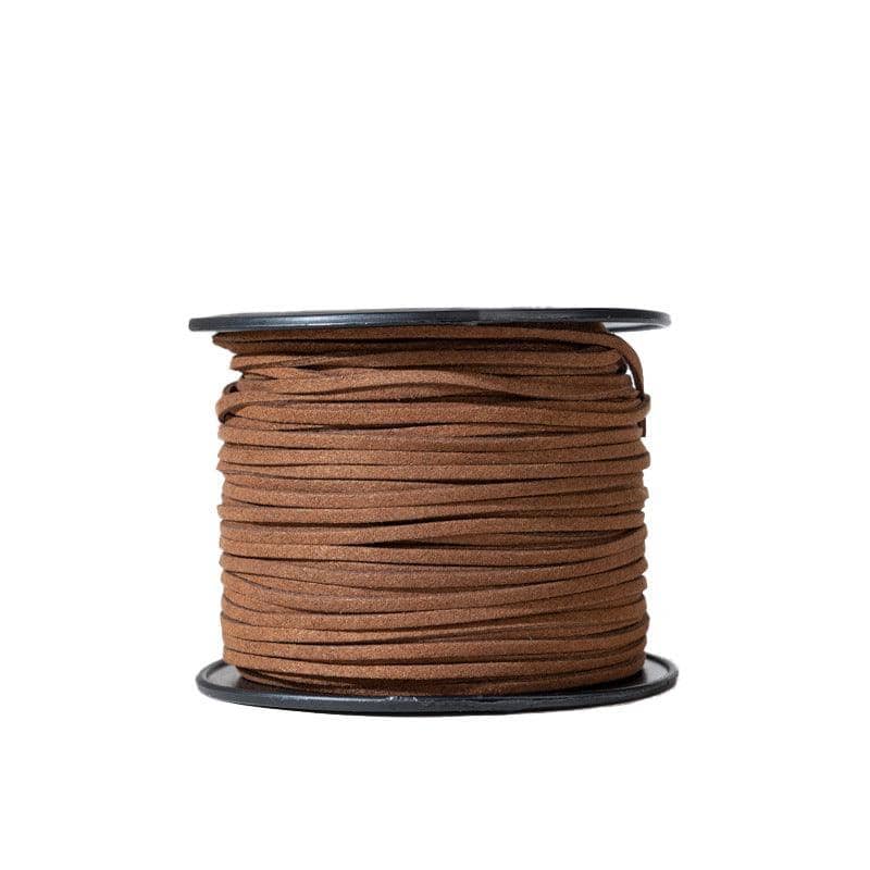 Faux Leather Suede Cord for Jewellery Making, 92 m Spool - Brown
