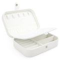 Faux Leather Travel Jewellery Box Organiser - White