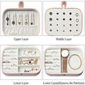 Faux Leather Travel Jewellery Box Organiser - White - view 4