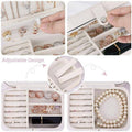 Faux Leather Travel Jewellery Box Organiser - White - view 5