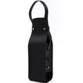 Faux Leather Wine Bottle Tote Bags with Handle - Black, Pack of 2