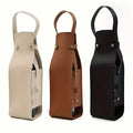 Faux Leather Wine Bottle Tote Bags with Handle - Black, Pack of 2 - view 3