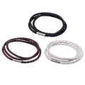 Faux Leather Wrap Bracelet 60 cm, Single - White - view 3