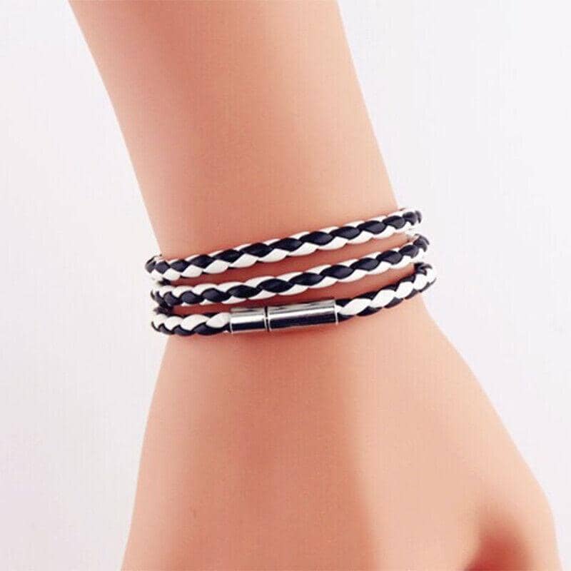 Faux Leather Wrap Bracelet 60 cm, Single - White - view 4