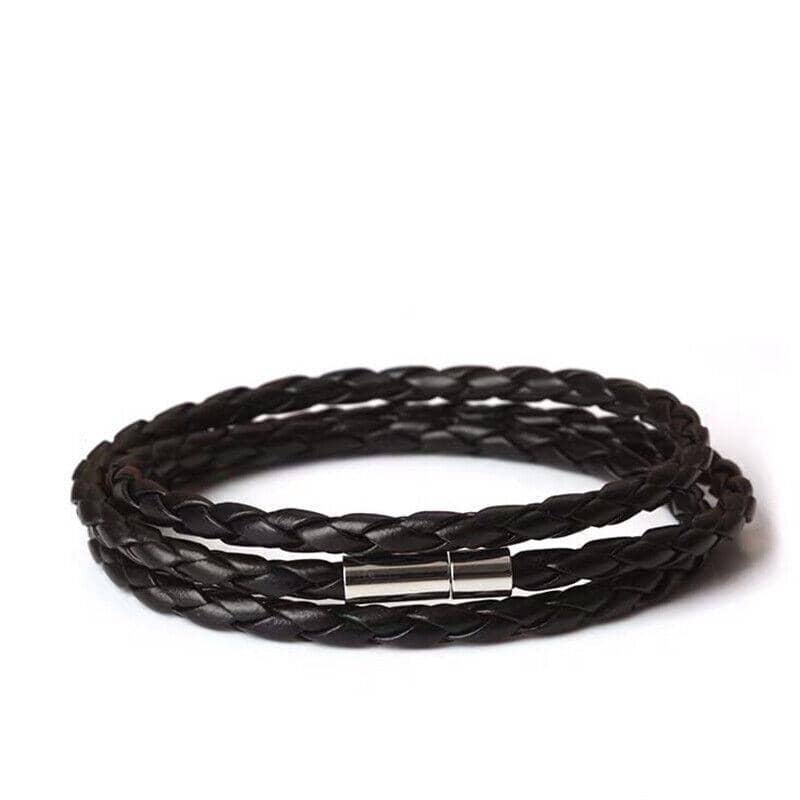Faux Leather Wrap Bracelet 60 cm, Single - White - view 5
