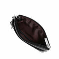 Faux Leather Zip Coin Purse with Key Ring - Black - view 4
