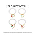 Faux Pearl Charm Bracelet with Extension Chain - Christmas Tree - view 4