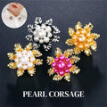 Faux Pearl Leaf Brooch - Gold - view 2