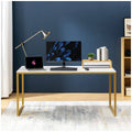 Zinus home office computer desk 160cm - gold frame, wide desktop, durable build - AU-UTDDT1ZC-63G
