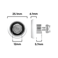 Rolltrak 25mm Acetal Convex Roller - Threaded Stud - 15kg Load Rate - SuperSaverAU - view 2