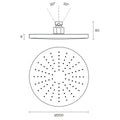 Rogerseller Tonic 200mm shower rose - 3 star WELS, 9L/min, brass, Chrome finish - 3506003501