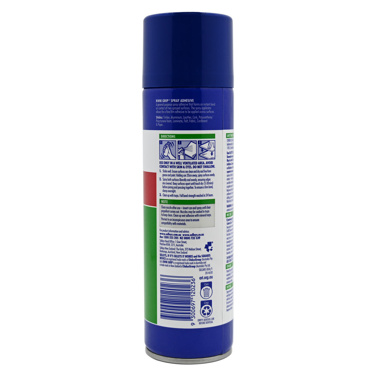 Selleys Kwik Grip Contact Adhesive Spray 150g Fast Drying Durable Bond - SuperSaverAU - view 3