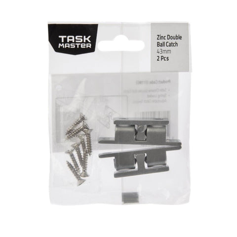 Taskmaster Double Ball Catch - 43mm - Zinc - 2 Pack - Durable Finish - SuperSaverAU - view 1