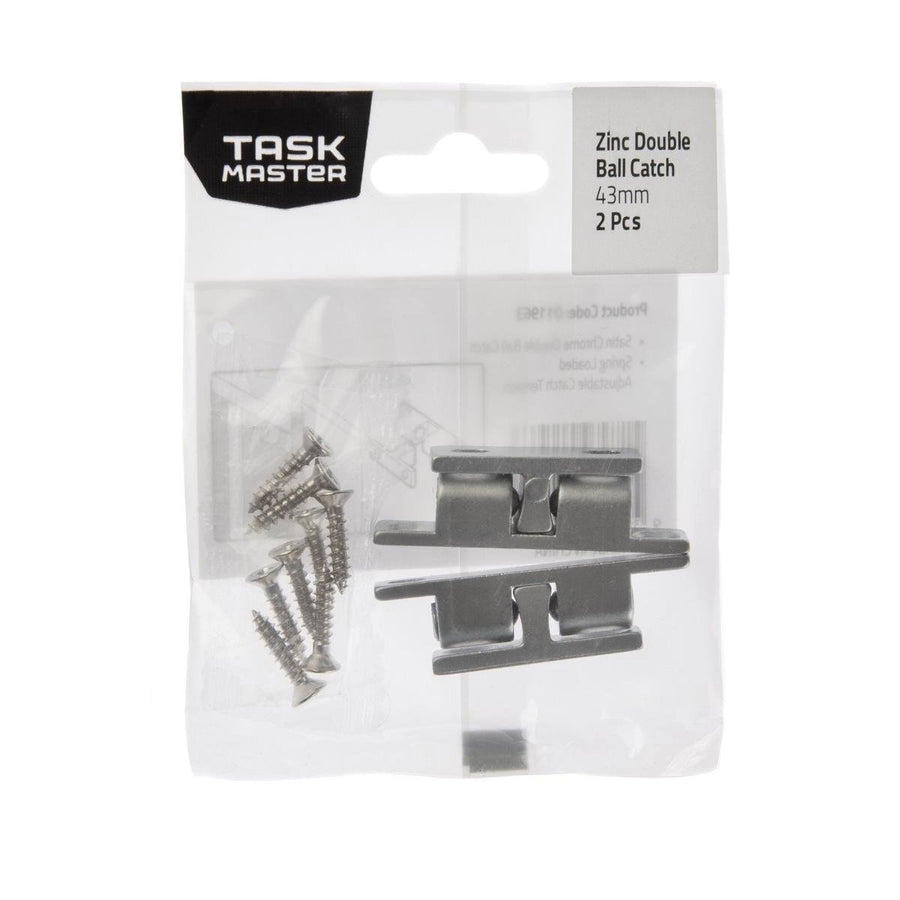 Taskmaster Double Ball Catch - 43mm - Zinc - 2 Pack - Durable Finish - SuperSaverAU - view 1