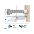 Adoored Large Spring Door Stop 25mm Satin Chrome Steel Interior Use