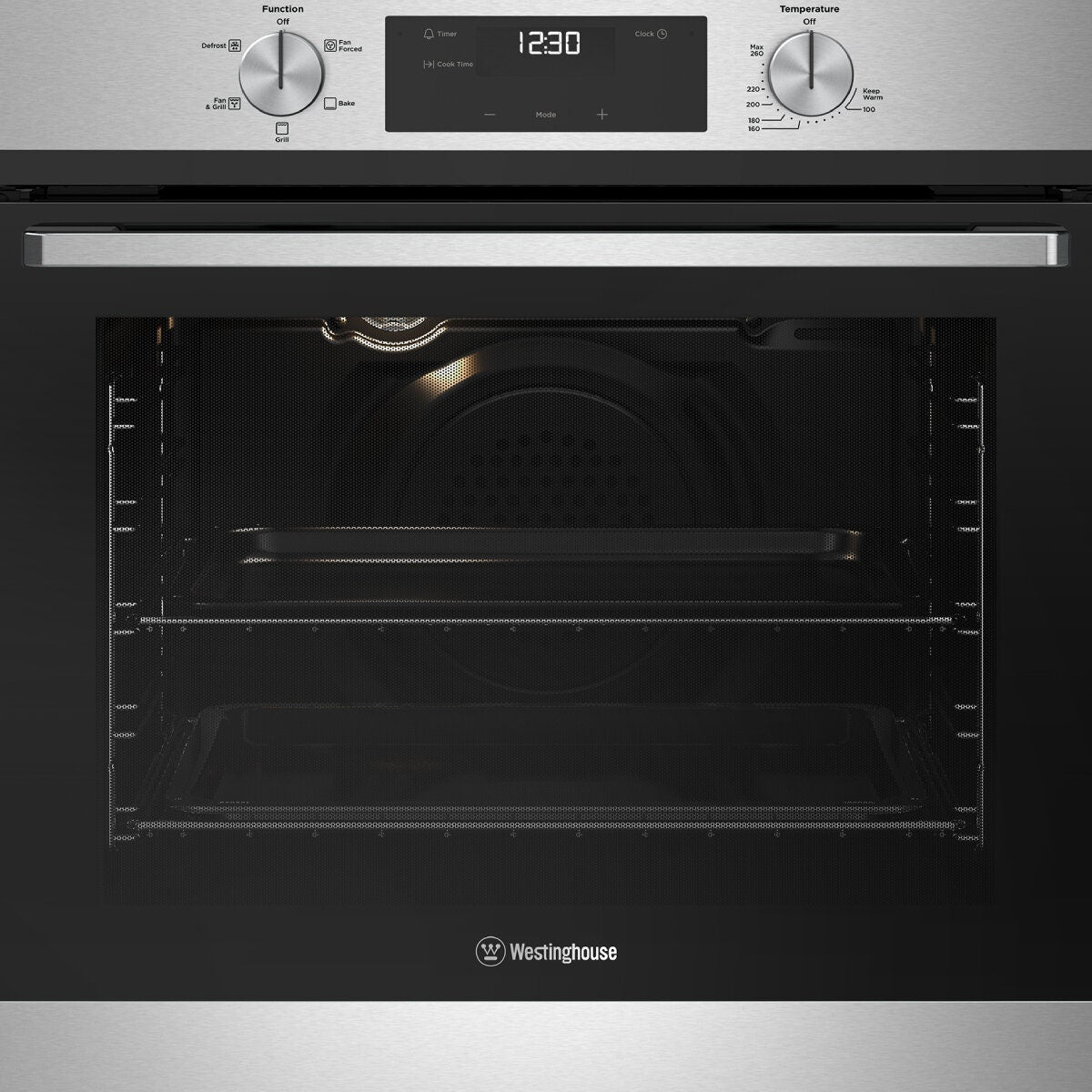 Westinghouse 60cm Multi-Function Natural Gas Oven - Programmable Timer, Stainless Steel, 80L - WVG6515SD