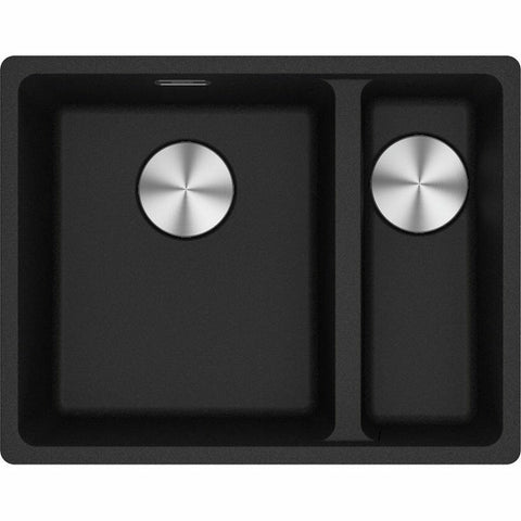 Franke Maris 1 and 1/2 bowl right topmount sink with extension drainer - Onyx granite - MRG660-SBRONFPC