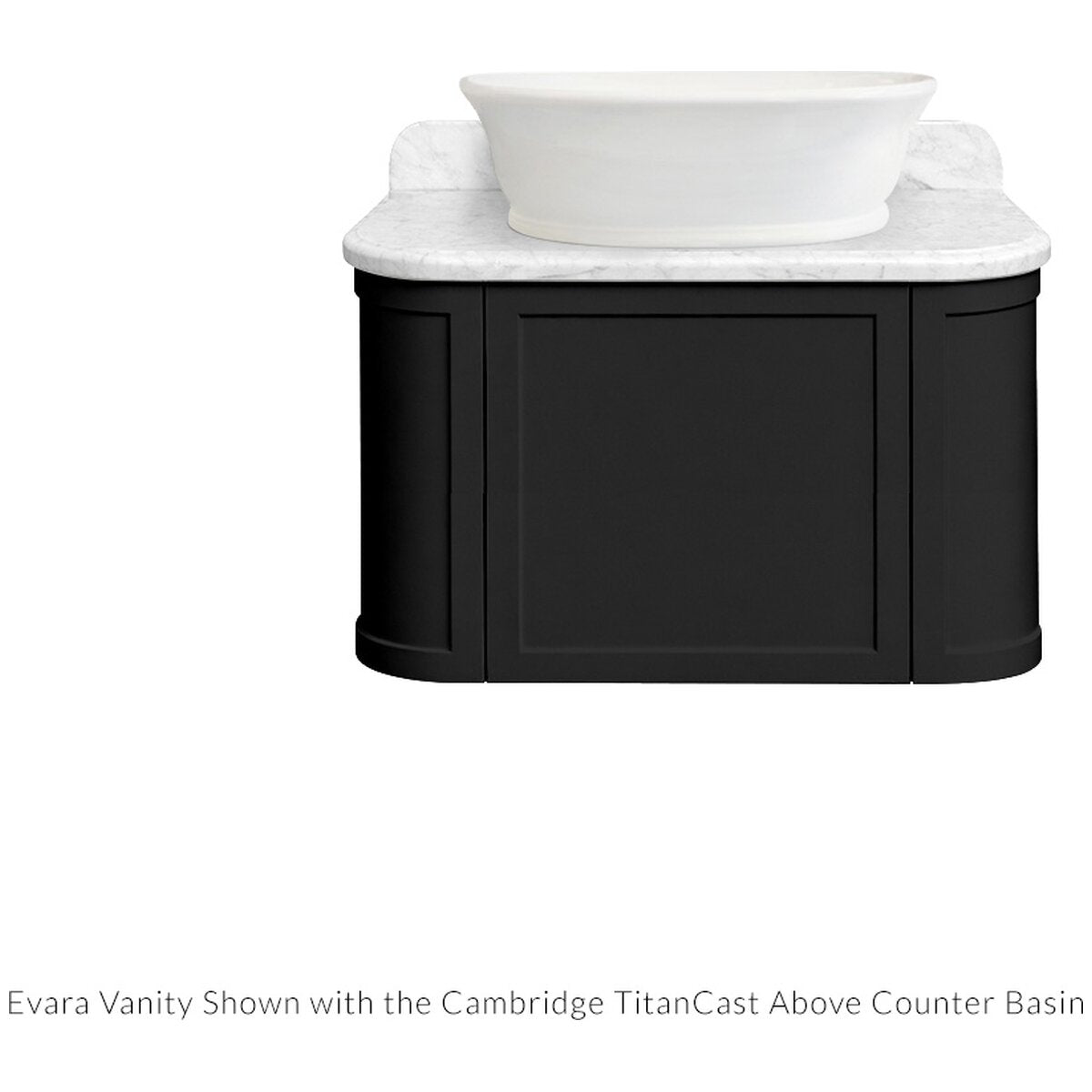 Turner Hastings Evara 75cm Wall Hung Vanity - Marble Top, Volcanic Ash, No Taphole - EV754-VA-NTH