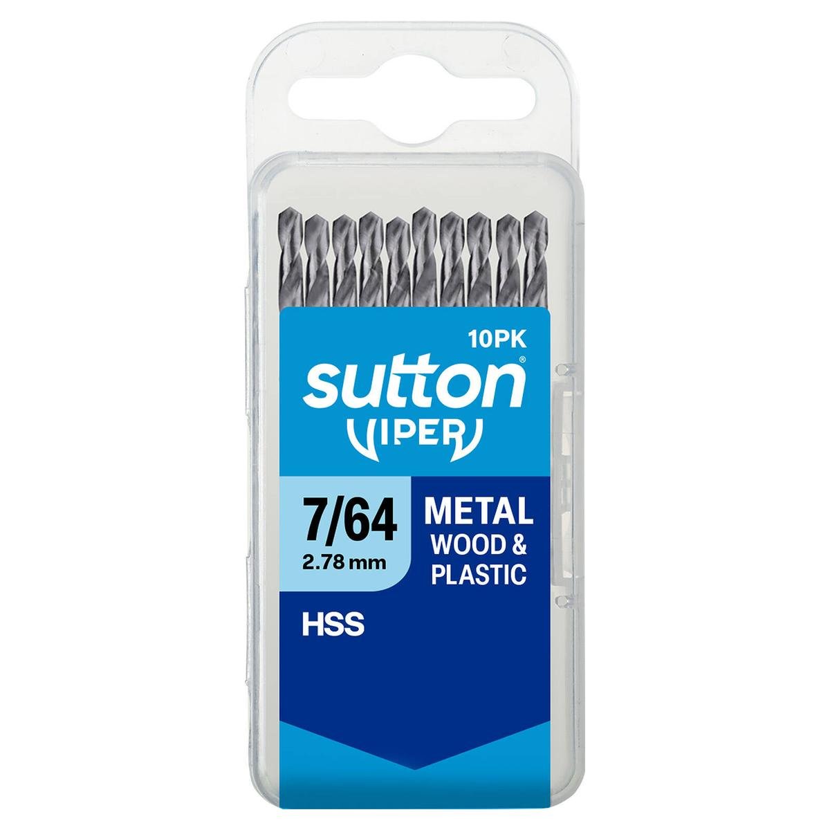 Sutton Tools Viper Drill Bit 10 Pack - 7/64" - M2 HSS - Self-Centering - SuperSaverAU - view 1