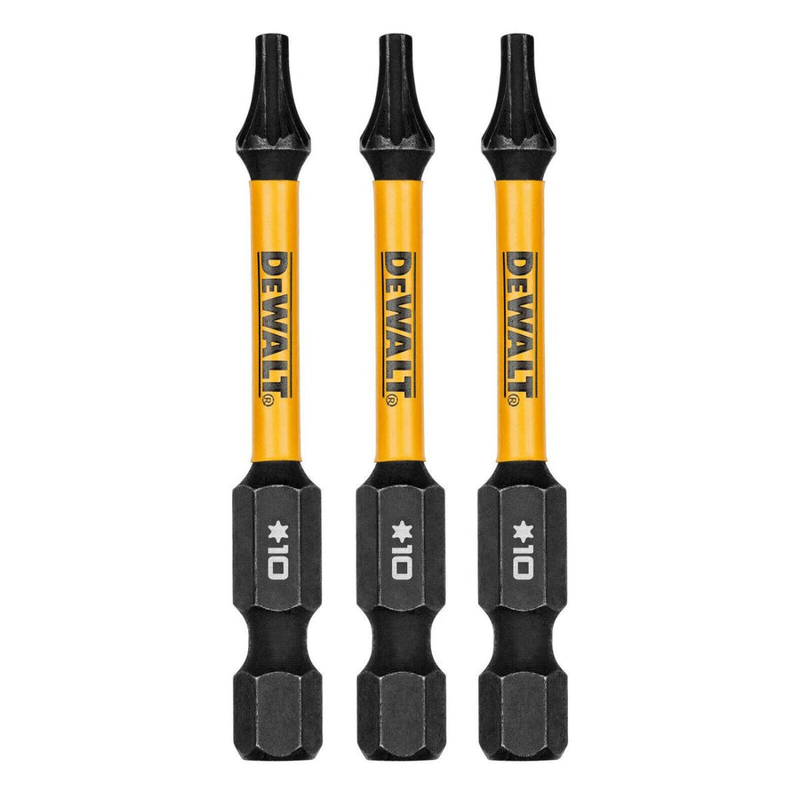 Dewalt Flextorq Screwdriver Bit - TX10 - 57mm - 3 Pack - Durable High Carbon Steel - SuperSaverAU - view 1