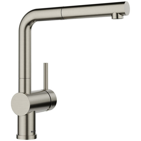 Blanco Pull-Out Mixer Tap - PVD Satin Platinum Finish - Extendable Metal Spray Head - 527700