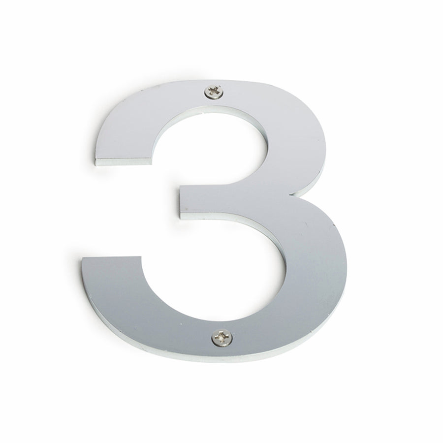 Sandleford 100mm Brushed Stainless Steel House Number 3 - Weather Resistant