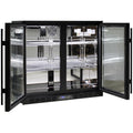 Rhino 208L Double Door Heated Glass Under Bench Beverage Centre - Black, Lockable Doors - SG2H-B-HD