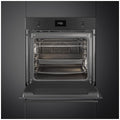 Smeg 60cm Classic Pyrolytic Built-In Oven - 78L Gross, Matte Black, Ten Functions - SOPA6301TN