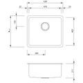Oliveri Sonetto single bowl undermount sink - brushed 304 grade stainless steel, 25mm radius corners - SN1050U