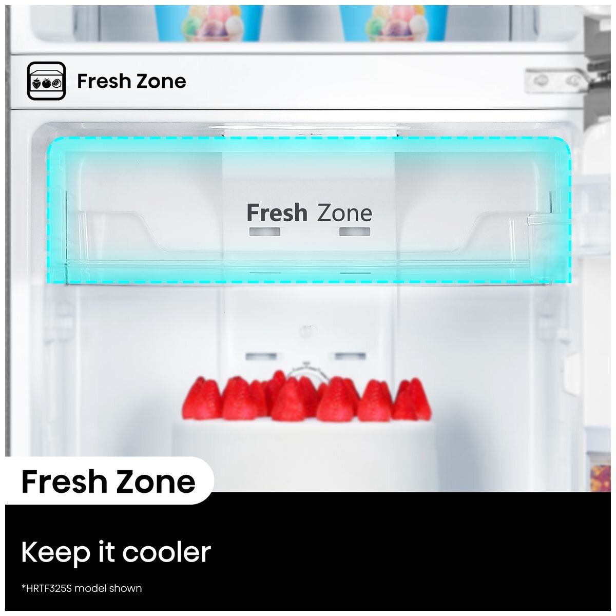 Hisense 326L Top Mount Fridge - Silver - Total No Frost - Fresh Zone - Reversible Door - HRTF325S