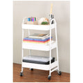 L.T. Williams 3-tier steel tray trolley - white power coated finish, 4 castor wheels - 8994