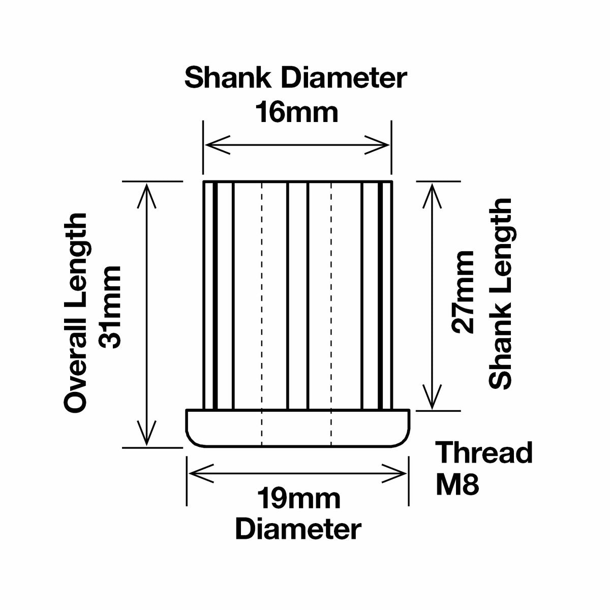 Richmond Round Threaded Insert - 19mm x M8 - Zinc Plated - 2 Pack - SuperSaverAU - view 2