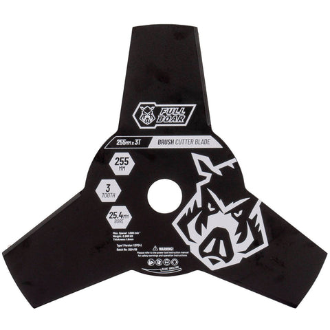 Full Boar Brush Cutter Blade - 255mm x 3T - Hardened Steel - Durable Cutting - SuperSaverAU - view 1